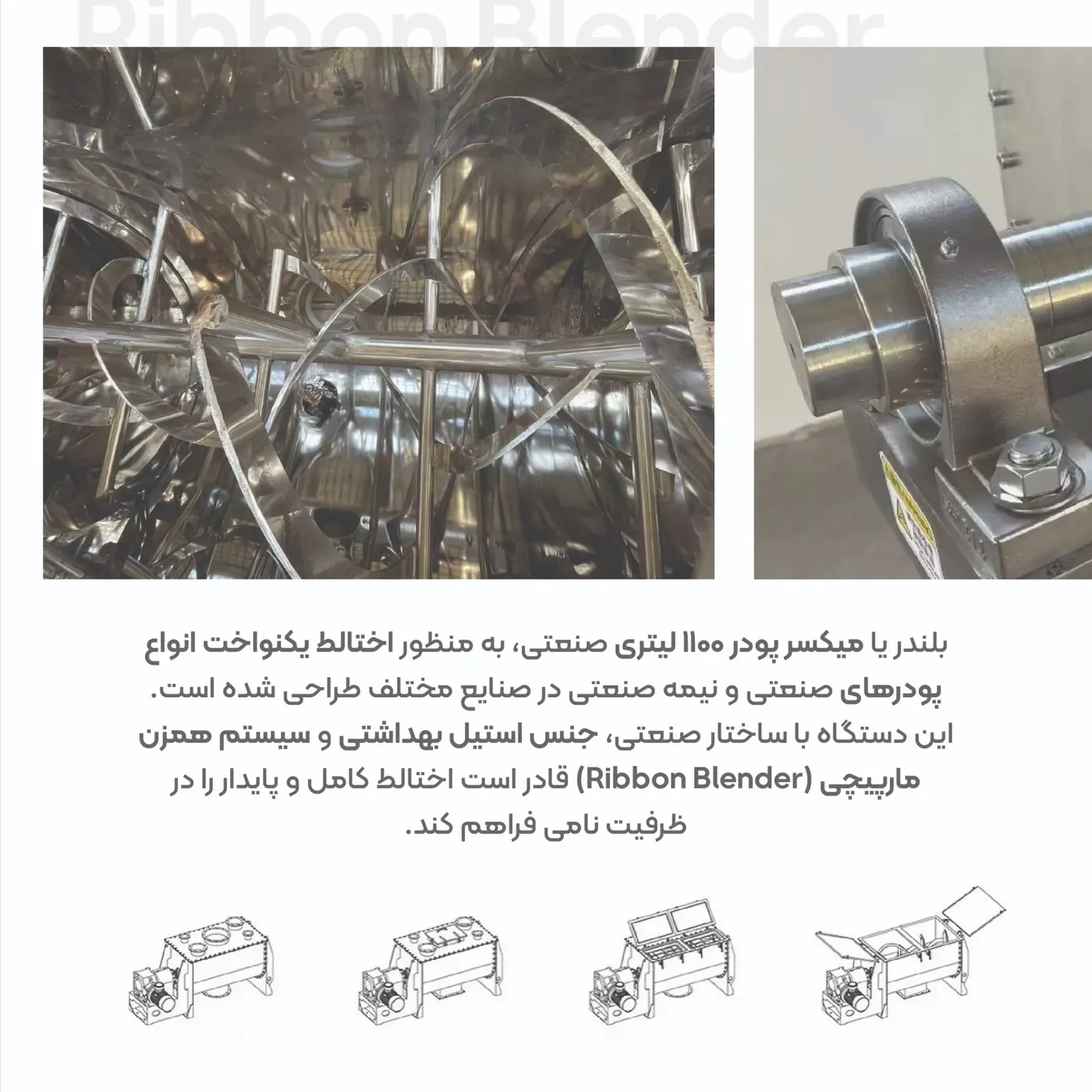 نمای کلی و جزئیات فنی بلندر ۱۱۰۰ لیتری